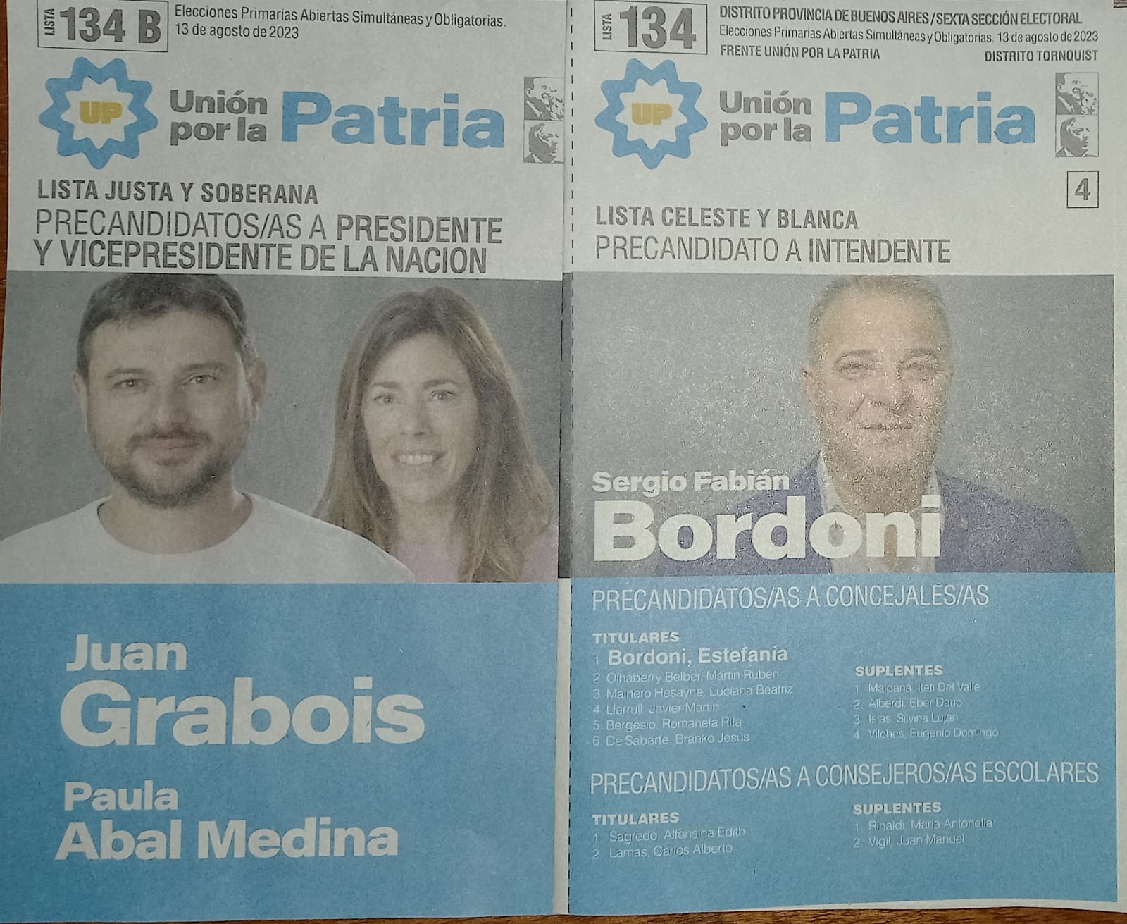 Bordoni y Trankels irán en la boleta de Massa y Grabois