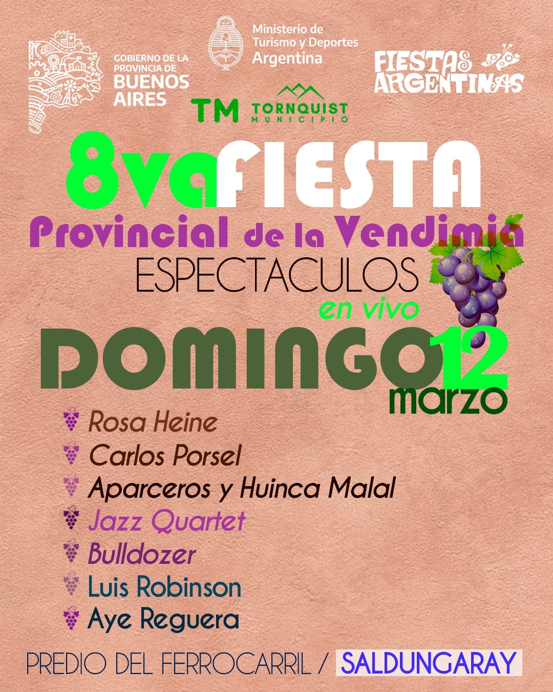 Se viene la 8° Fiesta Provincial de la Vendimia, con importantes shows